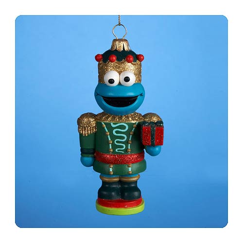 Sesame Street Cookie Monster Nutcracker Glass Ornament